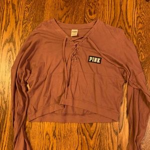 PINK Tie-Up Dusty Pink Long Sleeve Shirt